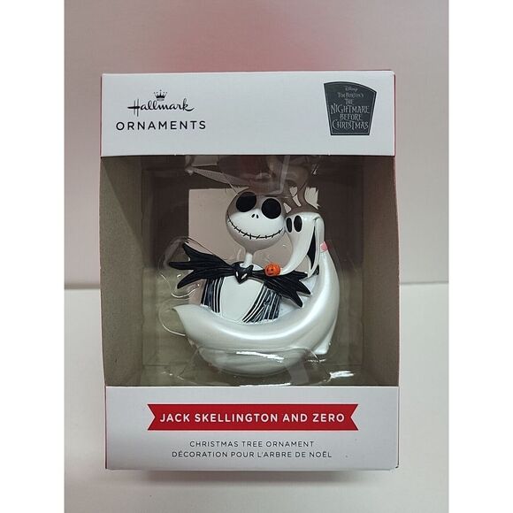 Hallmark Ornament Disney Nightmare‎ Before Christmas Jack Skellington & Zero New - Picture 1 of 6